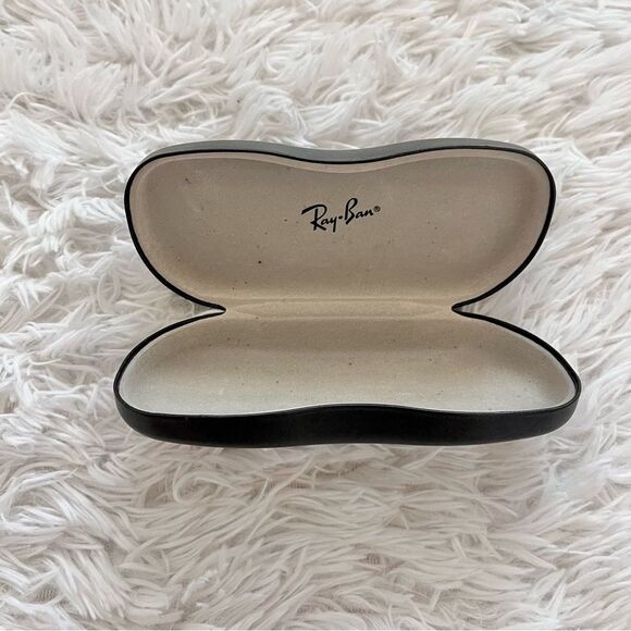 Rayban black hard side sunglasses case clamshell leather - Picture 2 of 4
